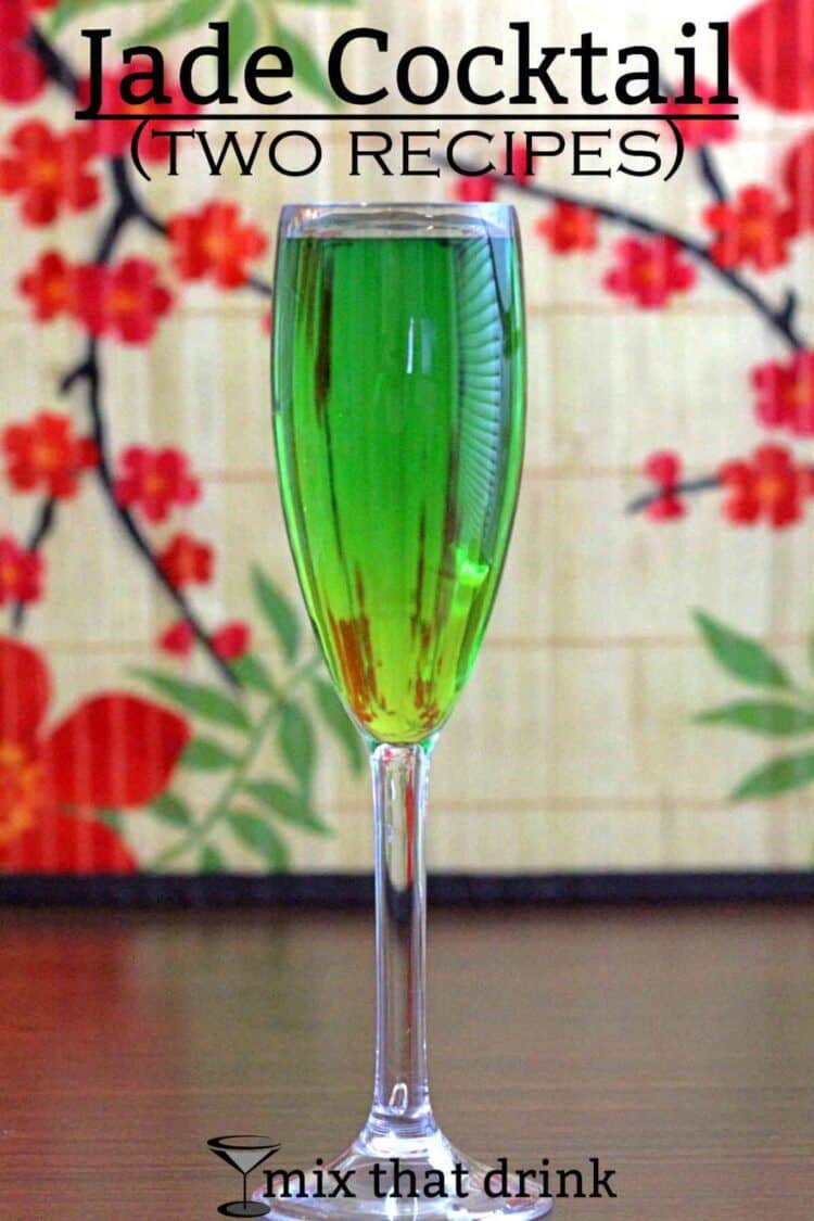 Jade cocktail in champagne flute