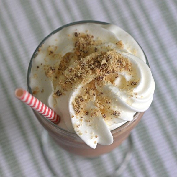 Overhead view of Kahlua Cookie with whipped cream and sprinkles