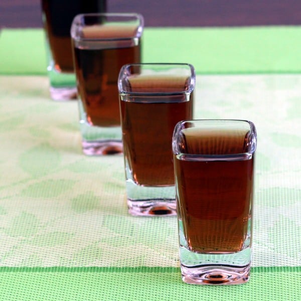 Kentucky Pitbull drinks neatly lined up on table