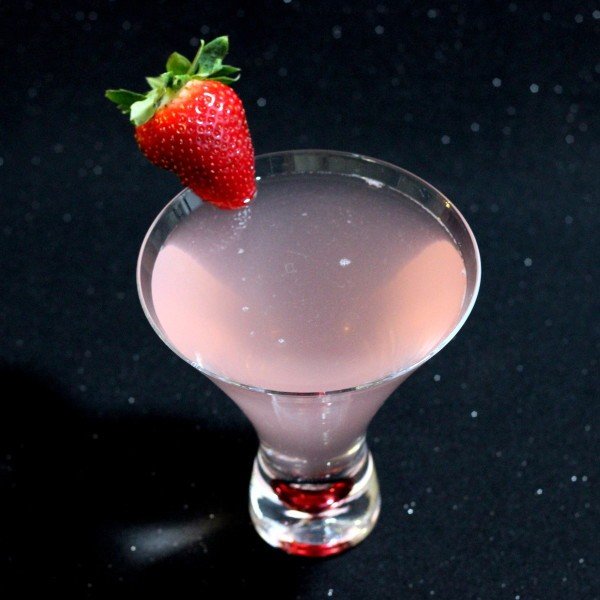Lychee Liqueur Martini with strawberry