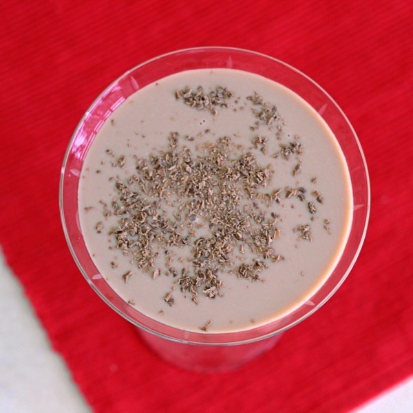 Overhead view of Magic Flute drink with chocolate sprinkles