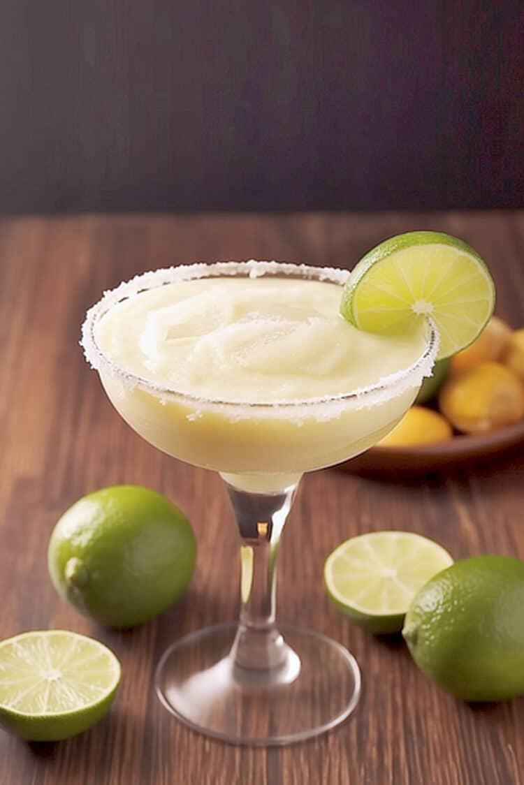 Mango Key Lime Margarita surrounded by limes