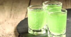 Melon Mimosa drinks arranged on table