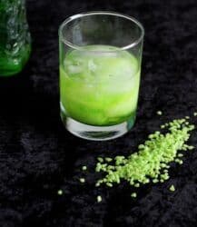 Midori Green Russian in rocks glass with ice