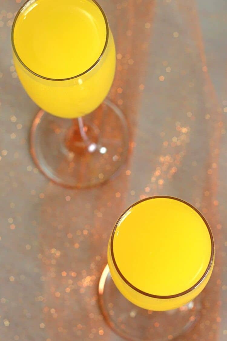 Mimosa cocktails on table