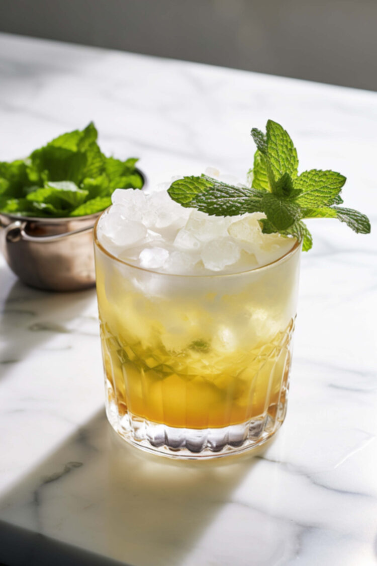 Mint Julep drink in glass