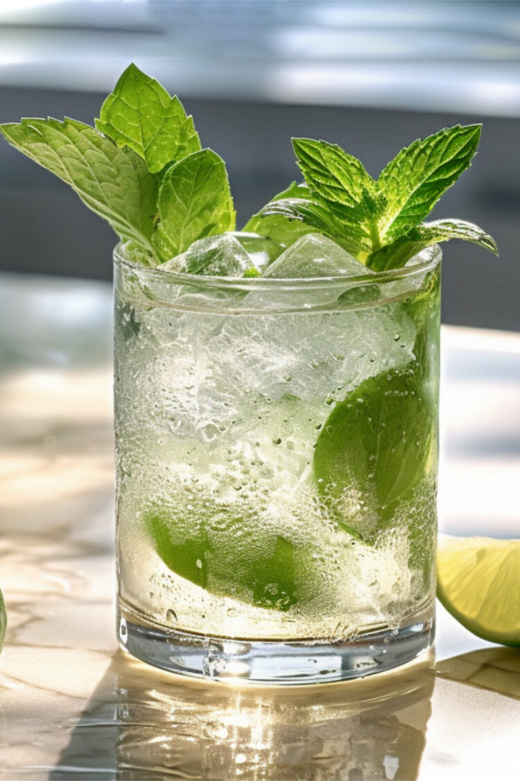 Mojito drink in cocktail glass