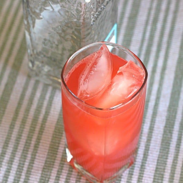 Overhead view of Mountain Breeze drink in tall glass with ice