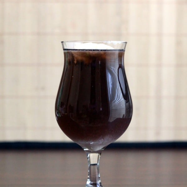 Full-length side view of Mozart Cola drink with vanilla ice cream