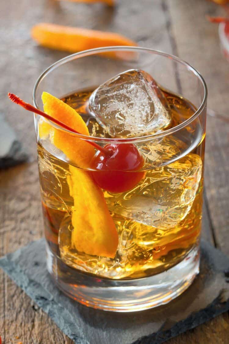Old Fashioned Cocktail on table