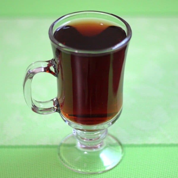Closeup view of  Palomino drink in Irish coffee mug