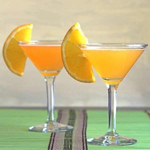 Full length view of Pilgrim Cocktails with orange slices