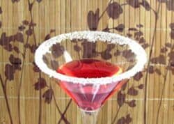 Polynesian Cocktail with sugar rim