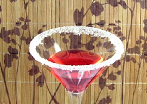 Polynesian Cocktail with sugar rim