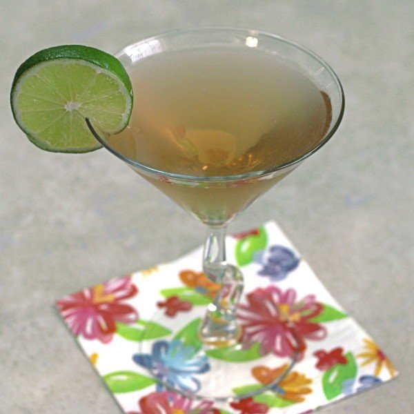 Santa Cruz Daisy cocktail on table top with cocktail napkin