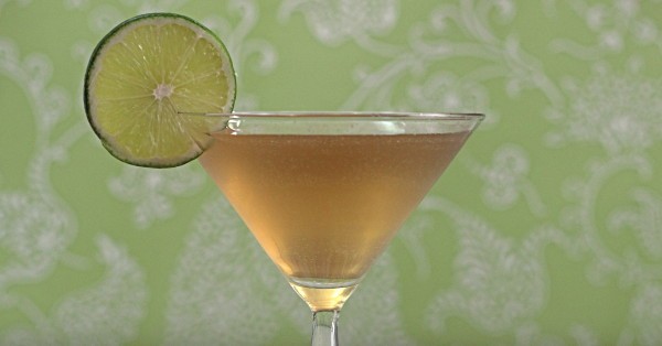 Santa Cruz Daisy cocktail with lime wheel served on cocktail napkin