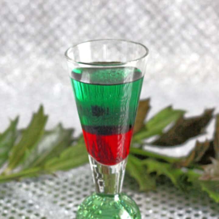 Santa Shot layered cocktail