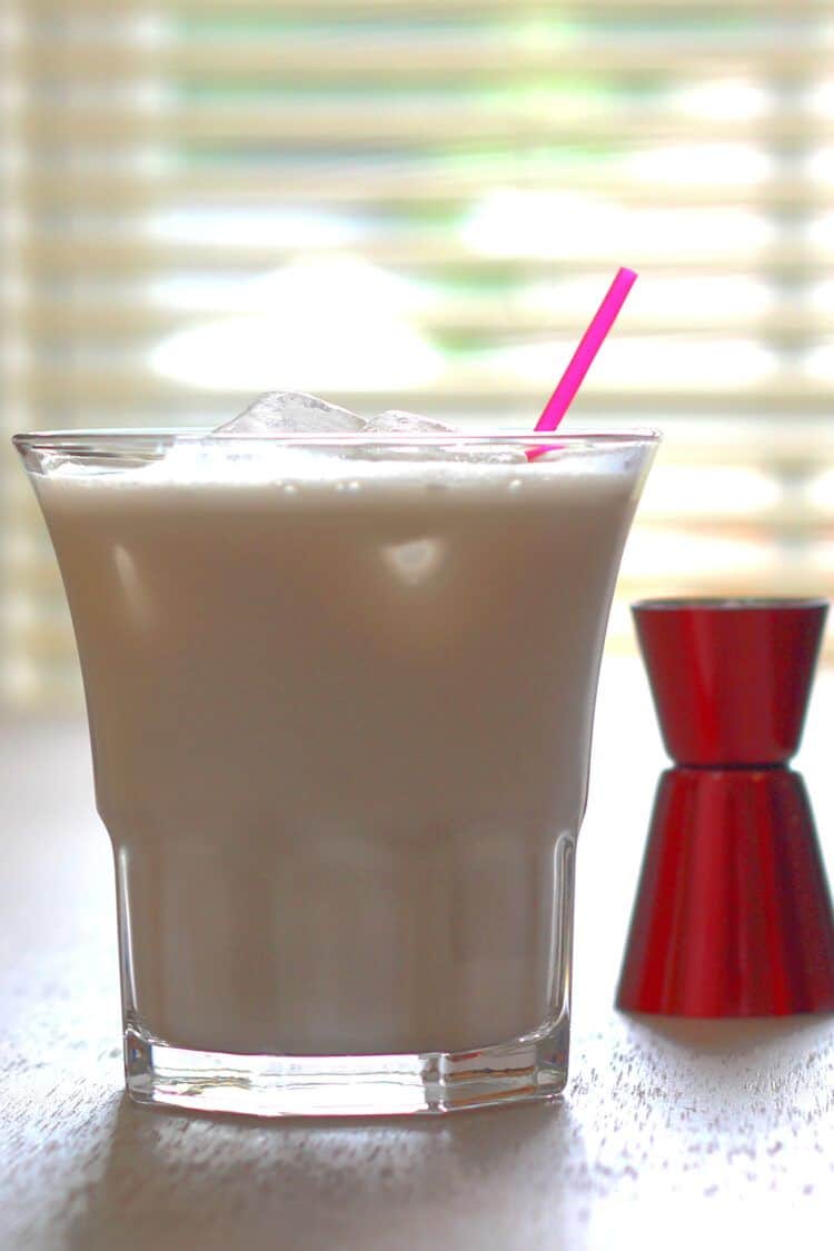 Satin Angel drink backlit by window