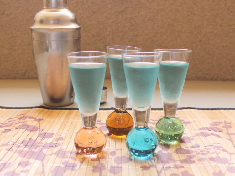 Chilled Screaming Blue Viking shooters with cocktail shaker