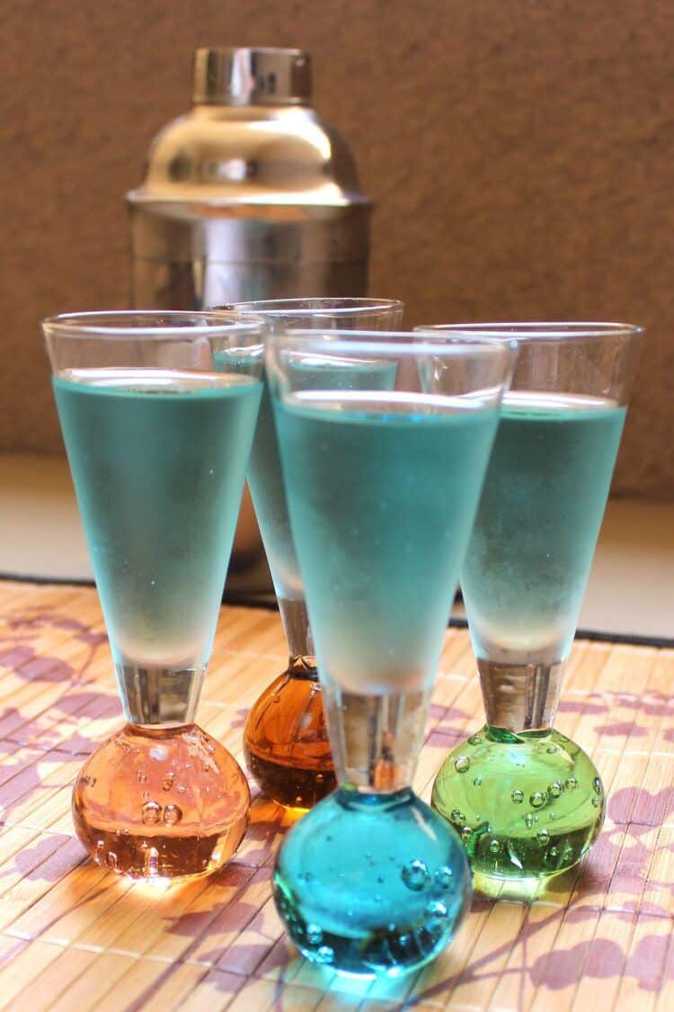 Screaming Blue Viking shooters with cocktail shaker