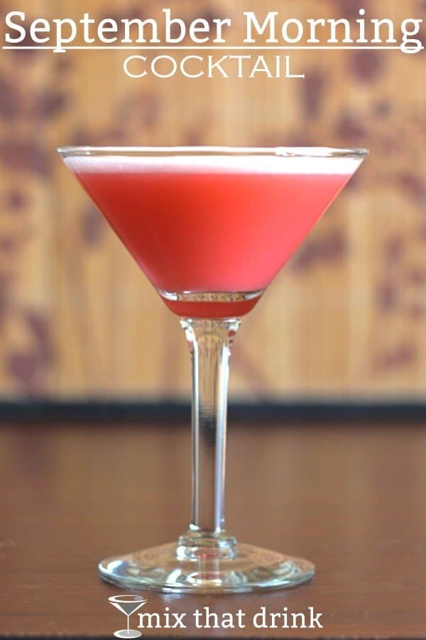 Dark pink September Morning cocktail in cocktail glass