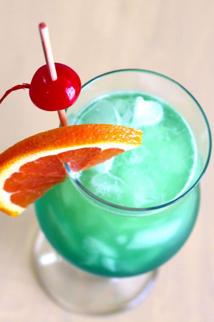 Overhead view of Shamrock Juice cocktail