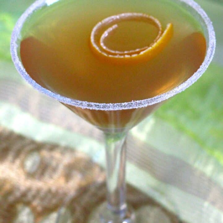 Sidecar cocktail with sugar rim