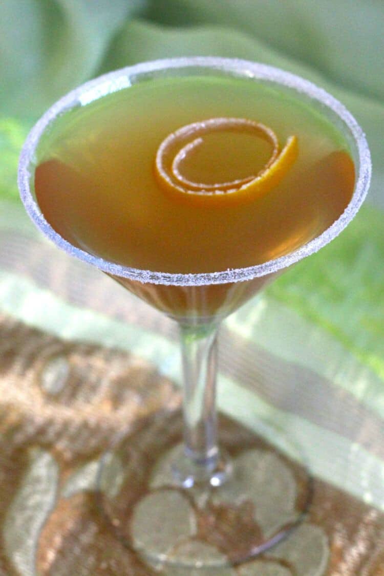 Sidecar cocktail with sugar rim