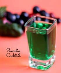 Bright green Smartie drink