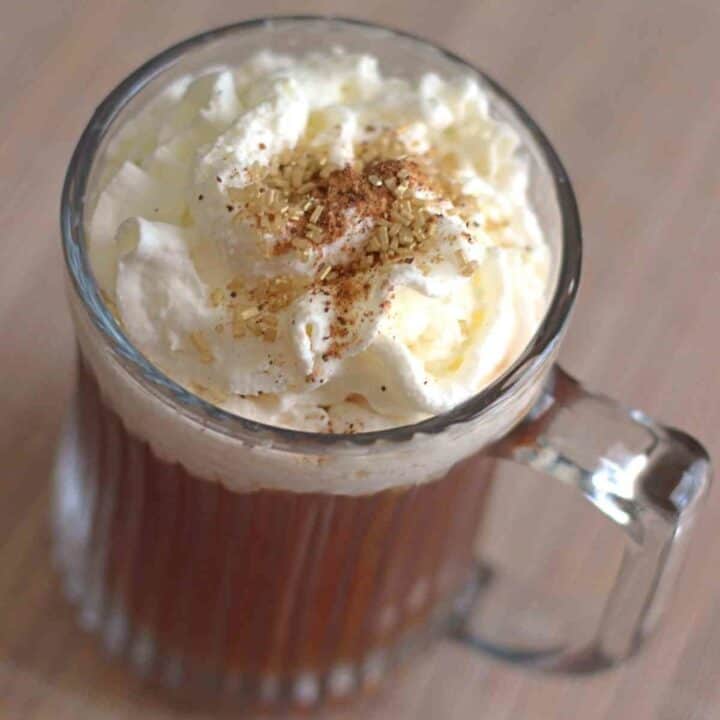 Spanish Coffee with whipped cream and cinnamon on top