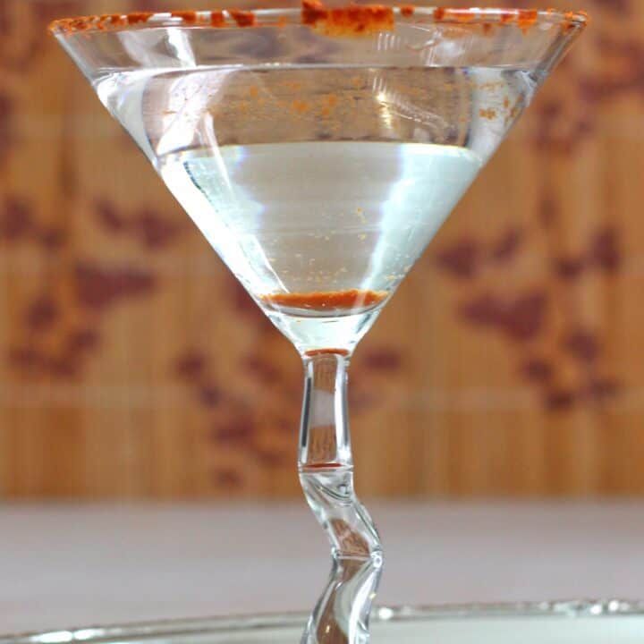 The Spicy Martini with chili powder rim