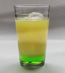 Sun of a Beach drink with green and yellow layers