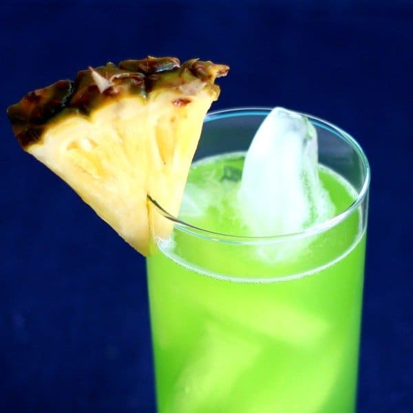 Closeup of Ultimate Junebug drink with pineapple