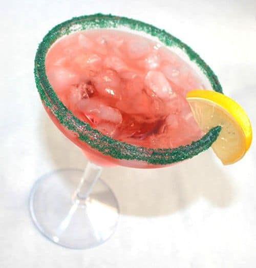 Watermelon Margarita with sugar rim