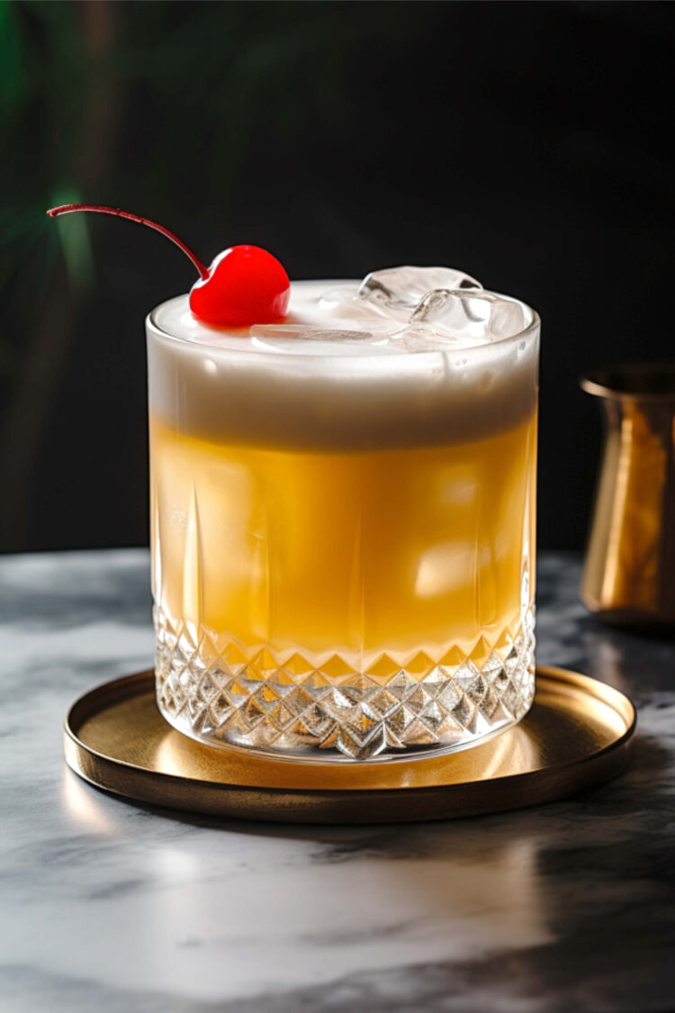 Whiskey Sour with cherry