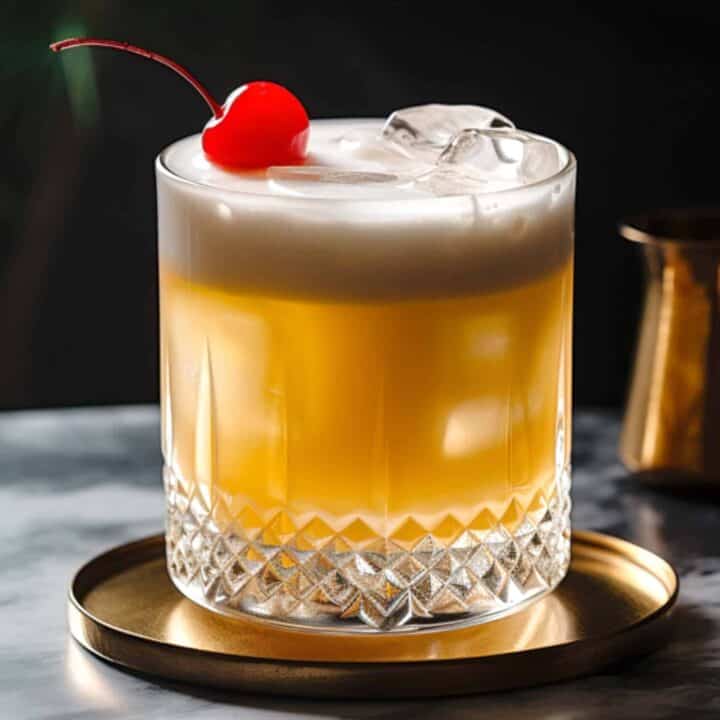 Whiskey Sour with cherry