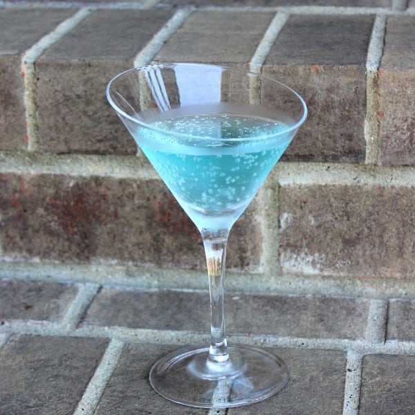 Windex Cocktail drink in decorative martini glass