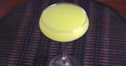 Yellow Sea drink in champagne saucer