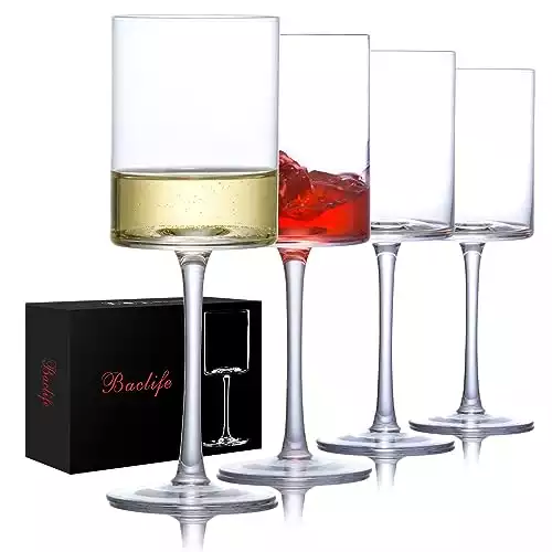 BACLIFE White Wine Glasses Set of 4