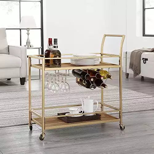 Francesca Bar Cart 2 Tier Mobile Mini Bar