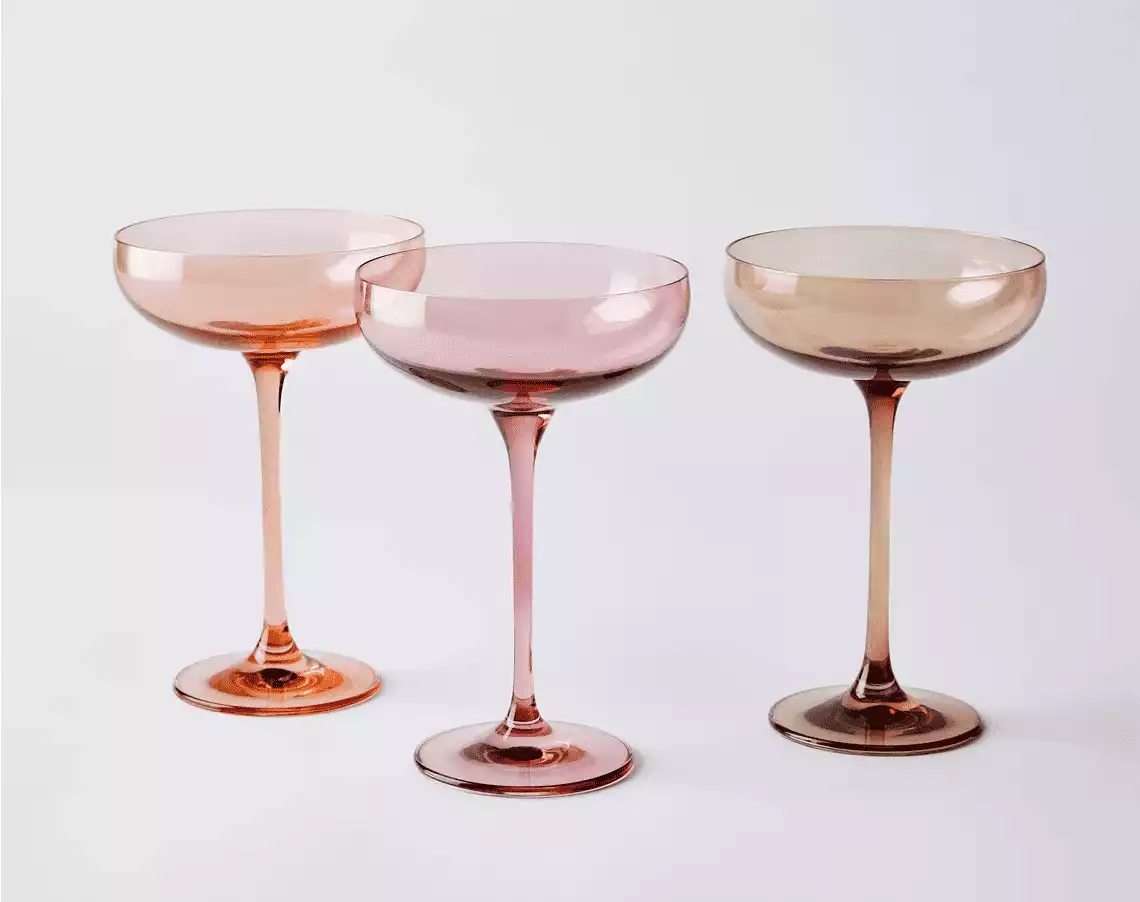 Estelle Colored Glass Hand-Blown Colored Cocktail Coupe Glasses on Food52